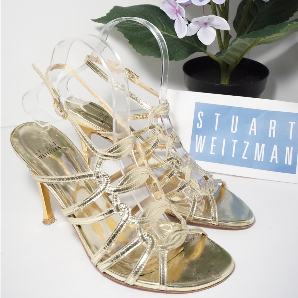 Stuart Weitzman Shoes Heels Sandals Gold Sandals